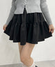 起毛ティアードミニスカート/ブラック モデル：157㎝ F着用