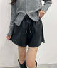 PUポケットショートパンツ/ブラック モデル：157㎝ F着用