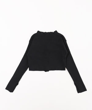 フリルリボンニットカーディガン