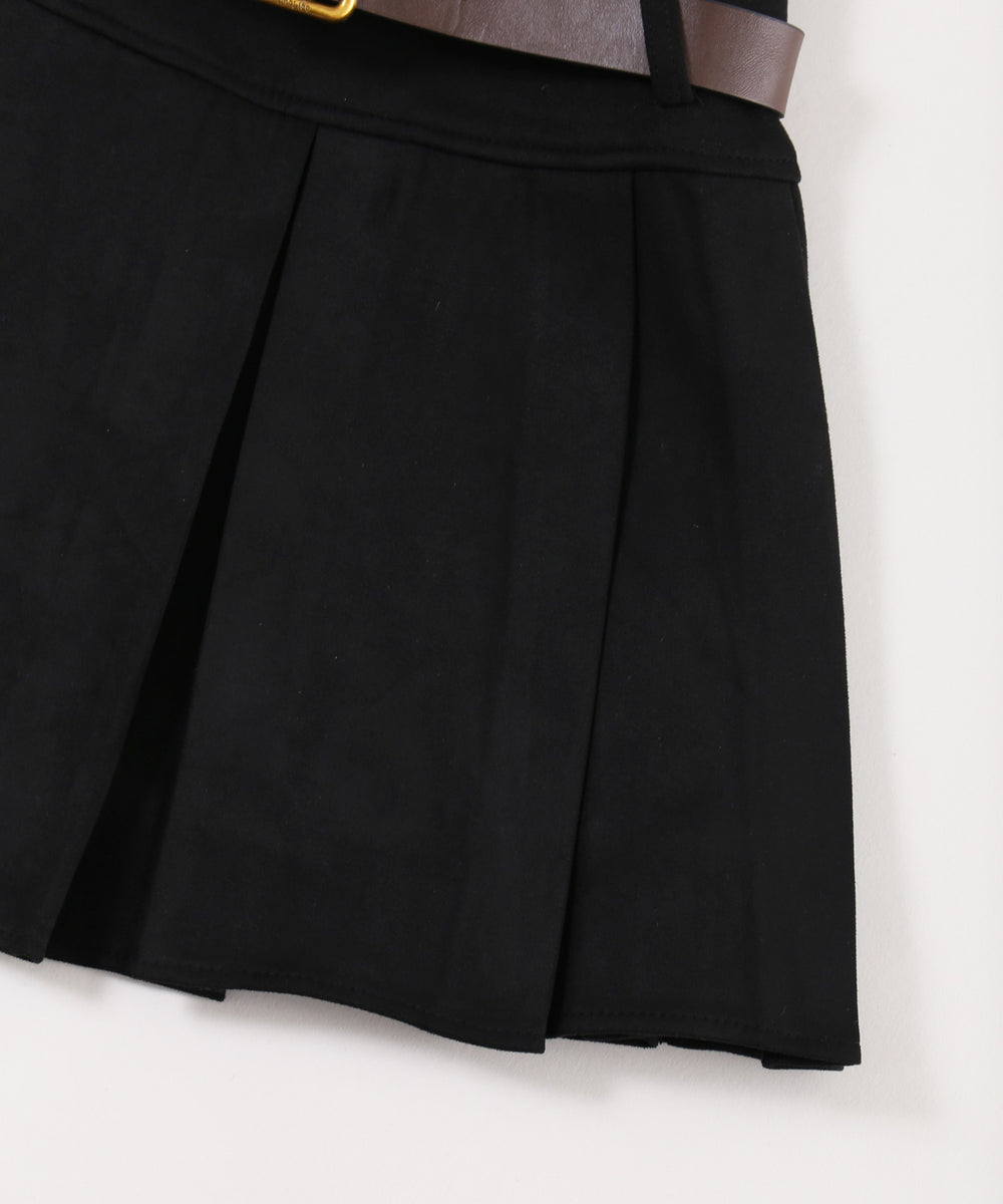 スウェードタッチベルトセットミニスカート