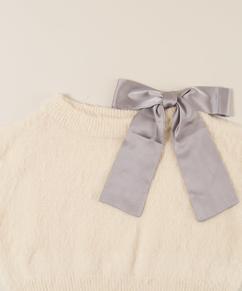 リボンワンショルニット