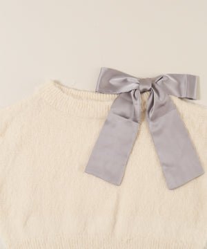 リボンワンショルニット