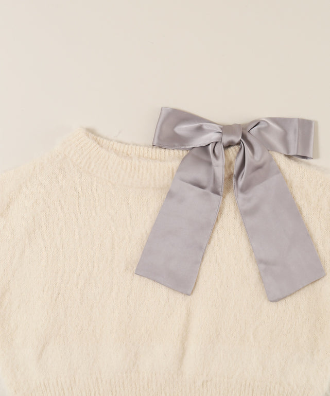 リボンワンショルニット