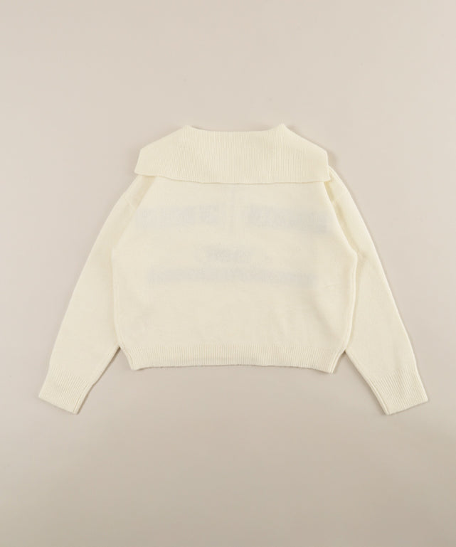 ハーフジップセーラーニット