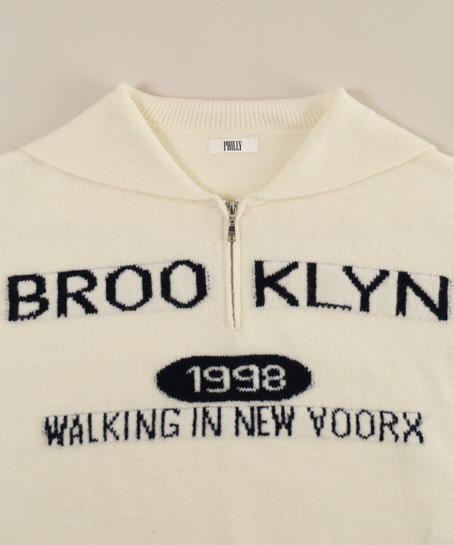 ハーフジップセーラーニット