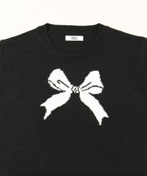 リボンジャガードコンパクトニット