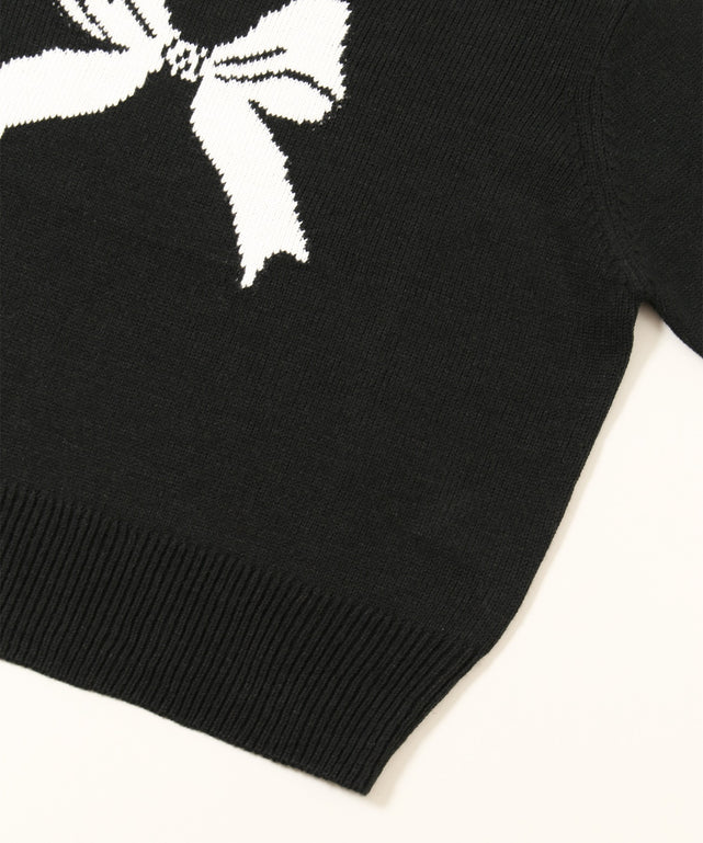 リボンジャガードコンパクトニット