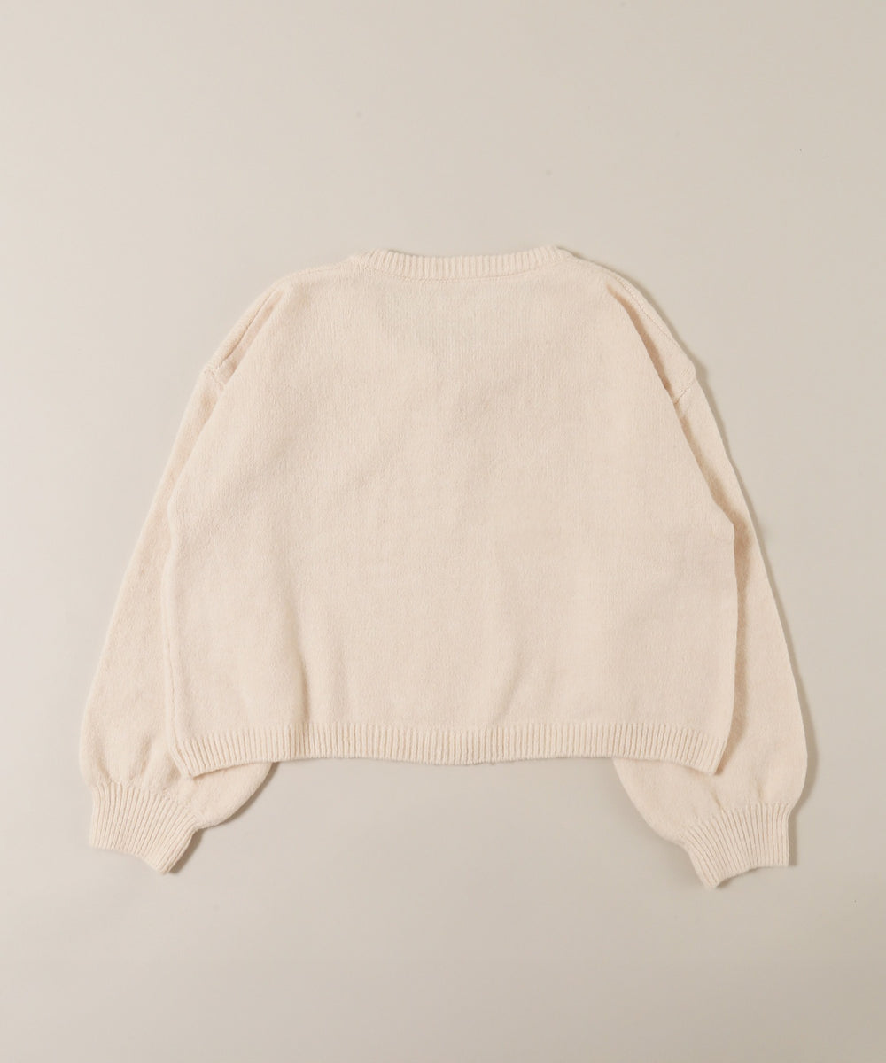 レースアップルーズニット