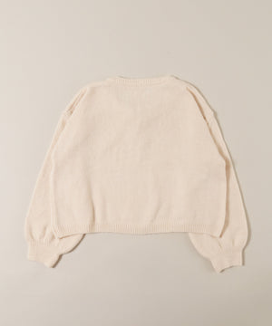 レースアップルーズニット