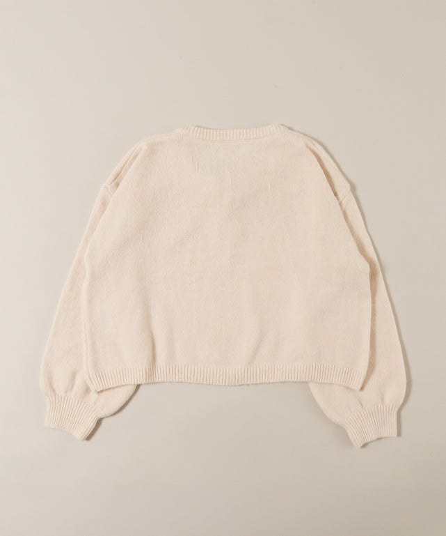 レースアップルーズニット