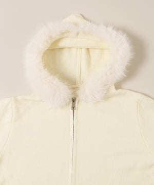 フードファーWジップカーディガン