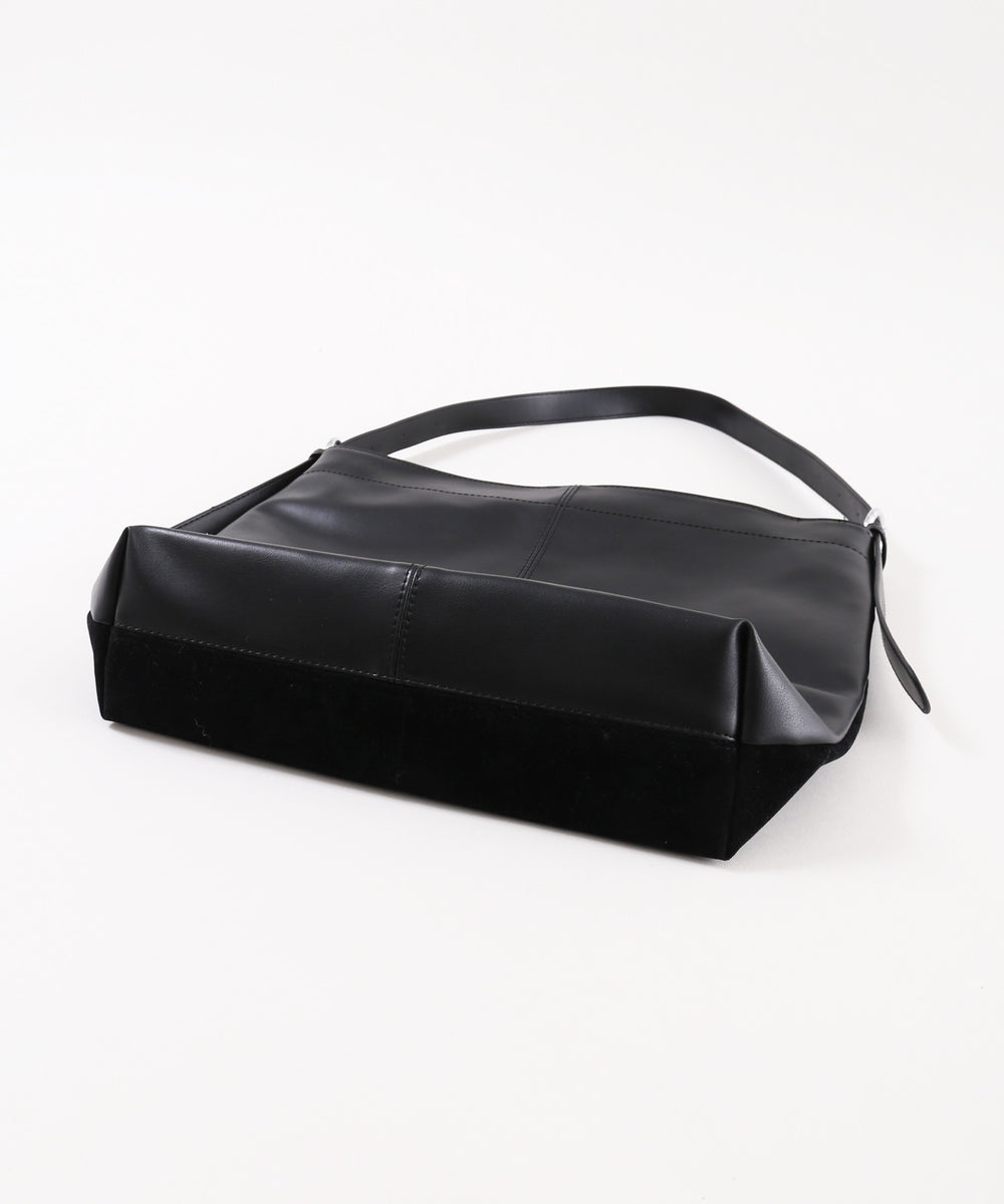 リボンスウェードタッチショルダーバッグ