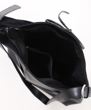 リボンスウェードタッチショルダーバッグ