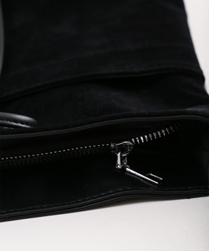 リボンスウェードタッチショルダーバッグ