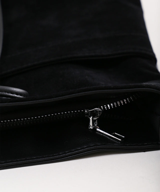 リボンスウェードタッチショルダーバッグ