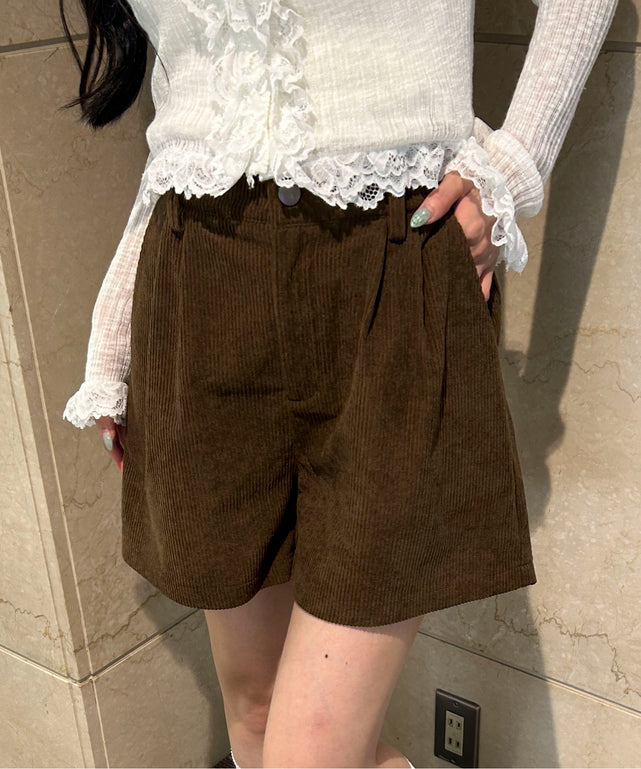 コーデュロイショートパンツ/ブラウン モデル：158㎝ F着用