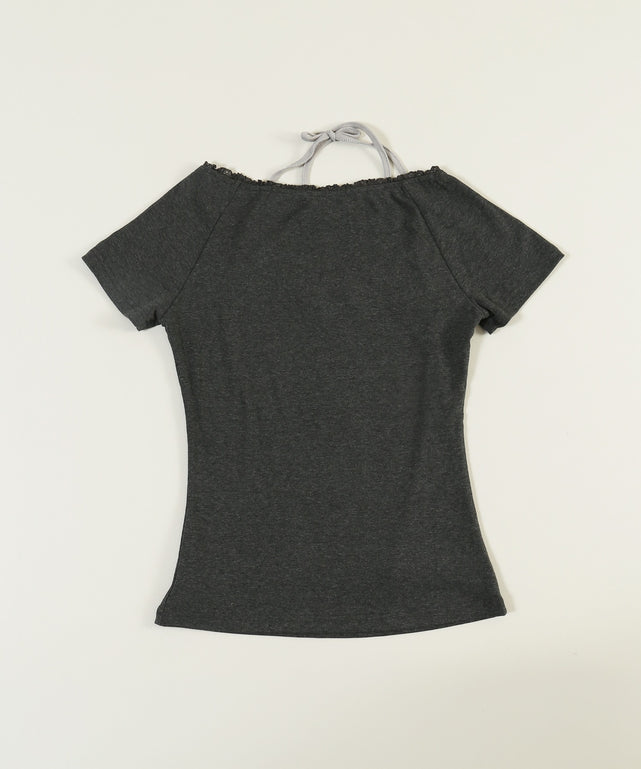 ホルターネックグラフィックTシャツ