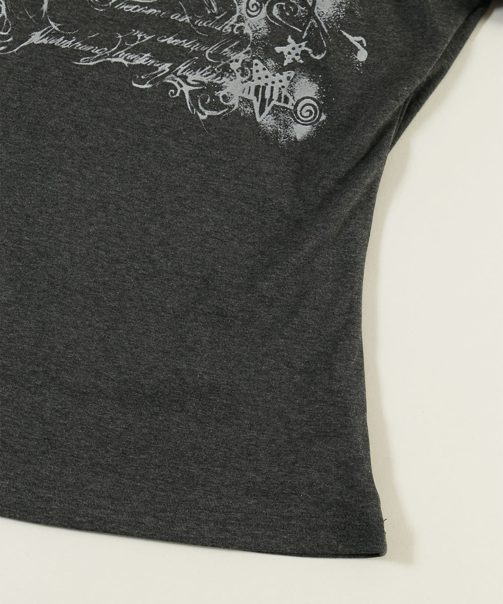 ホルターネックグラフィックTシャツ