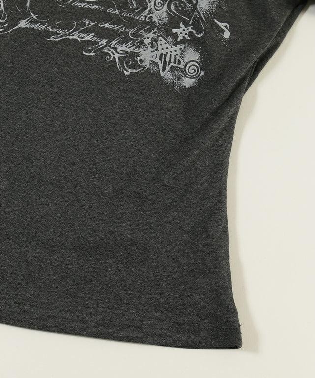 ホルターネックグラフィックTシャツ