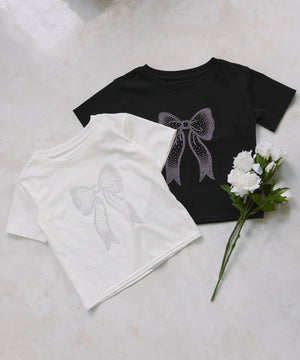 リボンスタッズTシャツ