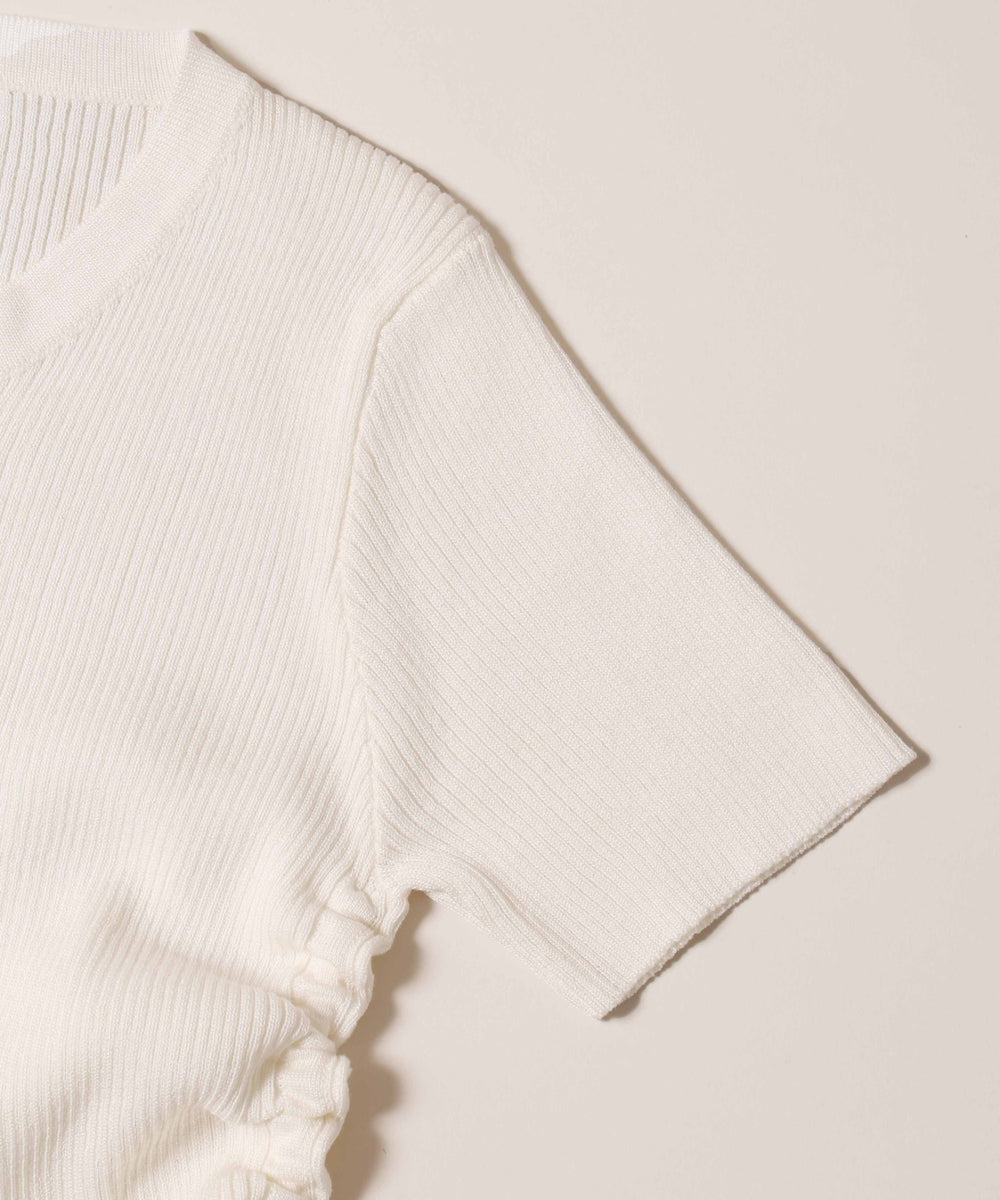 サイドドロスト半袖カーディガン