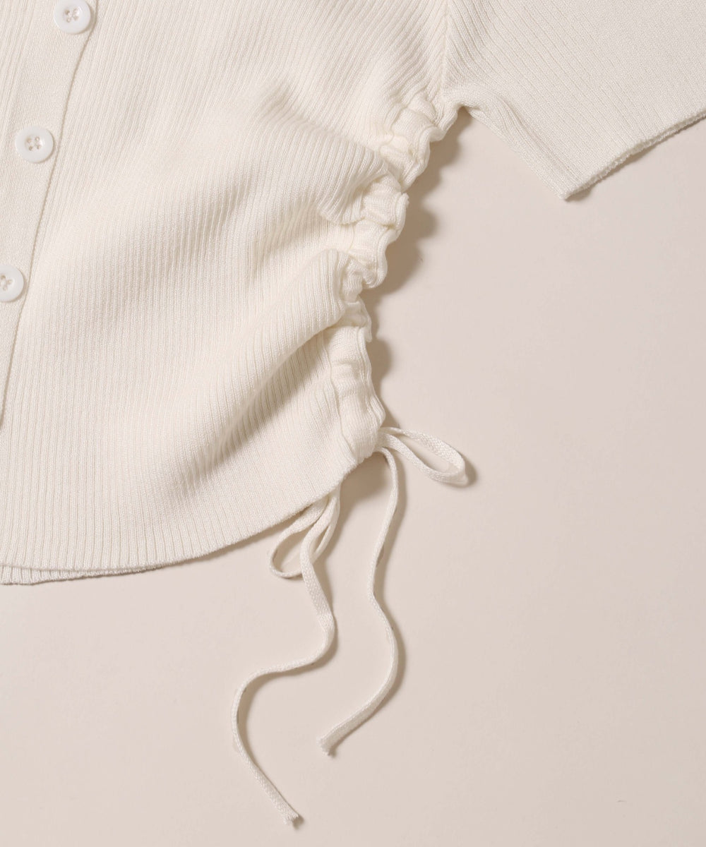 サイドドロスト半袖カーディガン