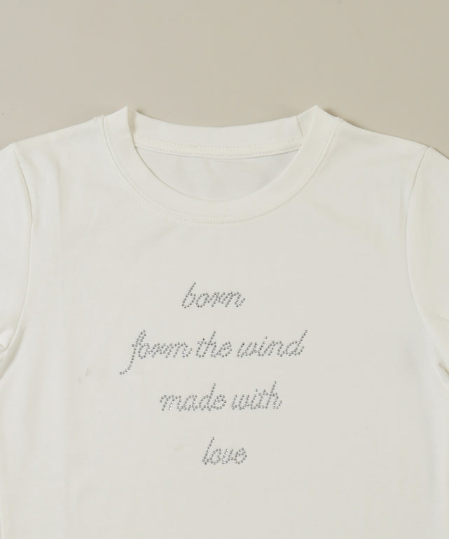 ラインストーンメッセージTシャツ