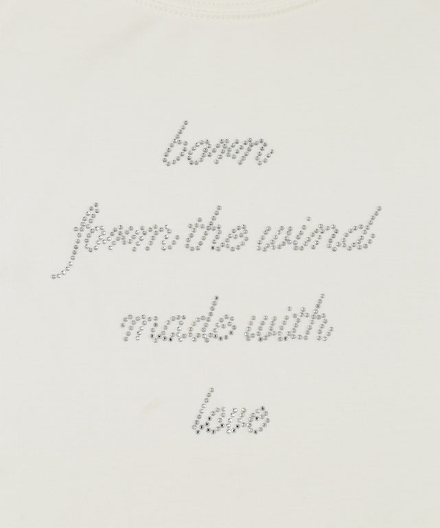 ラインストーンメッセージTシャツ