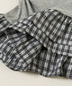 チェックパッチオフショルフリルTシャツ