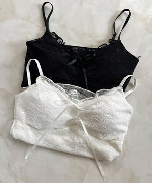 リボンポイントレースキャミソール