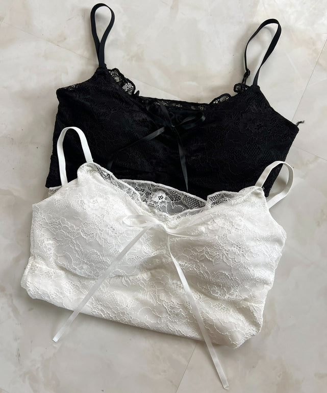 リボンポイントレースキャミソール