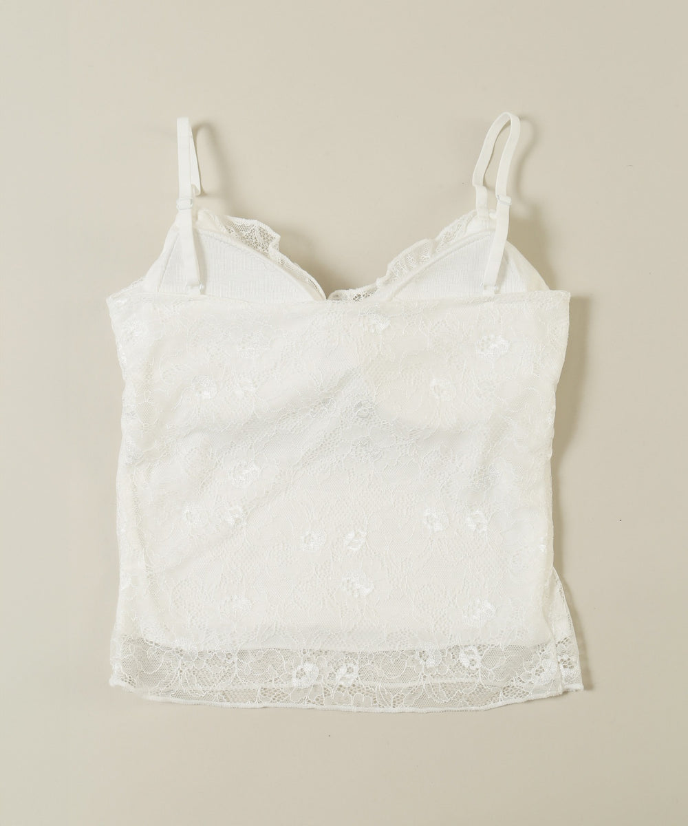 リボンポイントレースキャミソール