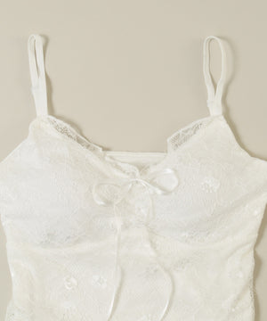 リボンポイントレースキャミソール