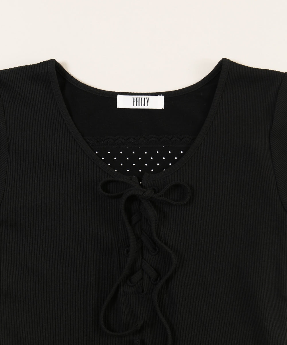 アソートレイヤードレースアップTシャツ