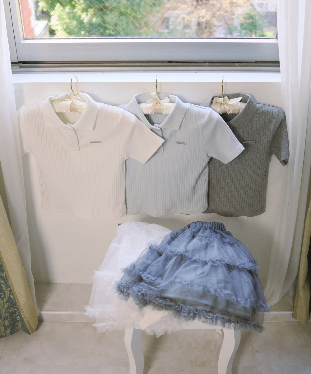 襟付きコンパクトTシャツ