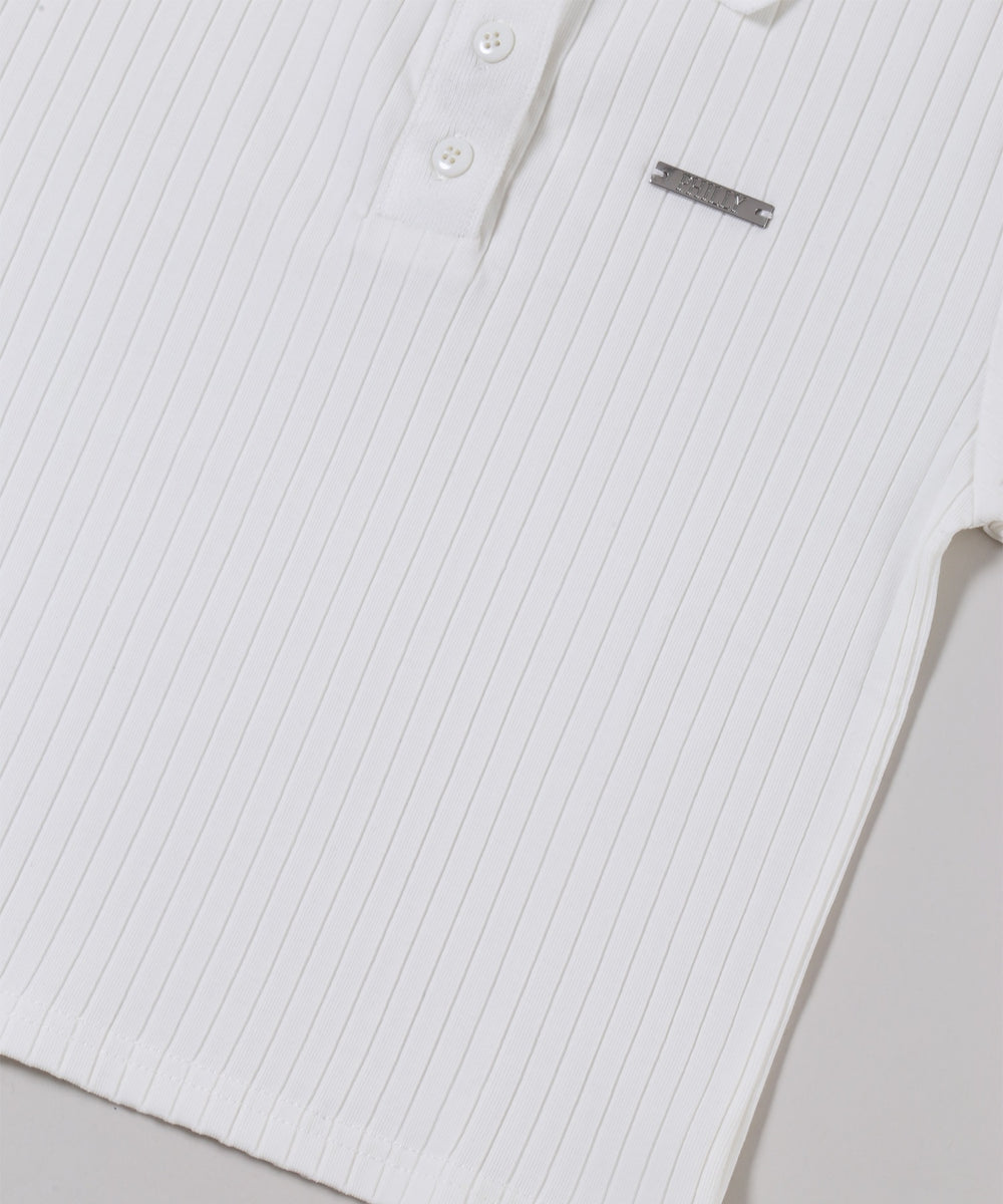 襟付きコンパクトTシャツ