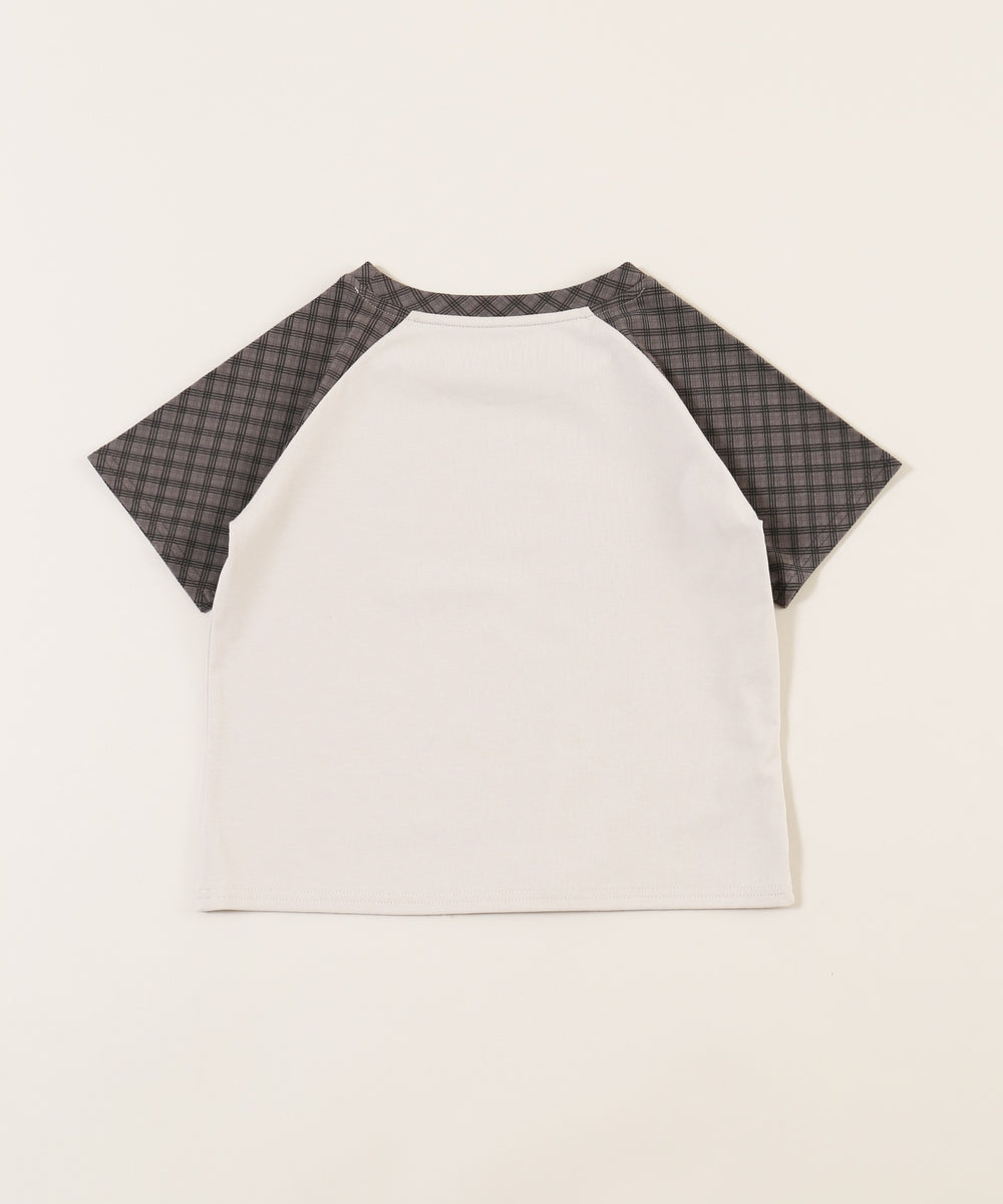 チェックラグランコンパクトTシャツ