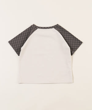 チェックラグランコンパクトTシャツ