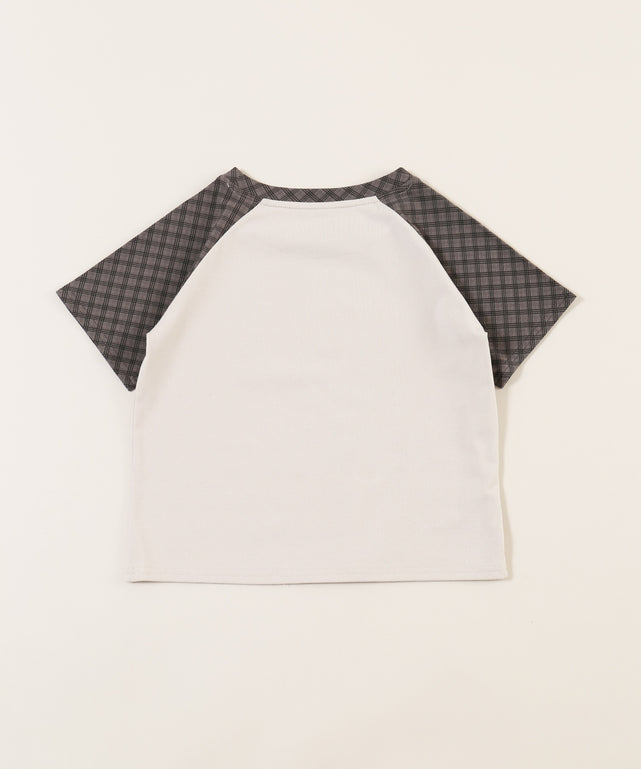 チェックラグランコンパクトTシャツ