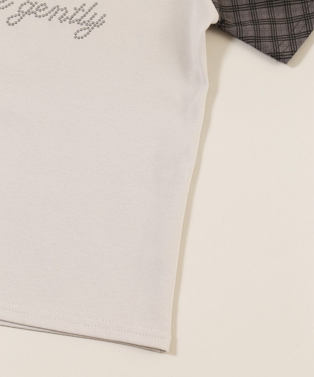 チェックラグランコンパクトTシャツ