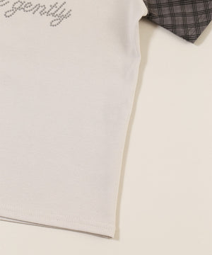 チェックラグランコンパクトTシャツ