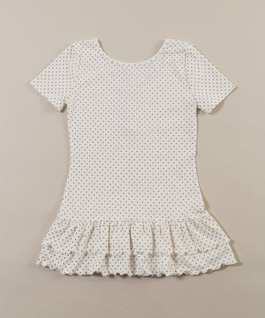 ヘムフリルドット半袖トップス