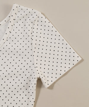 ヘムフリルドット半袖トップス