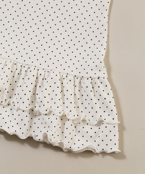 ヘムフリルドット半袖トップス