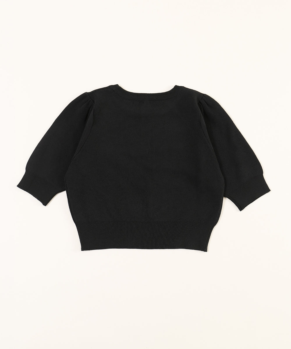 パフスリーブ半袖ニット