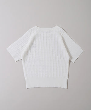 ハートワンポイント半袖ニット