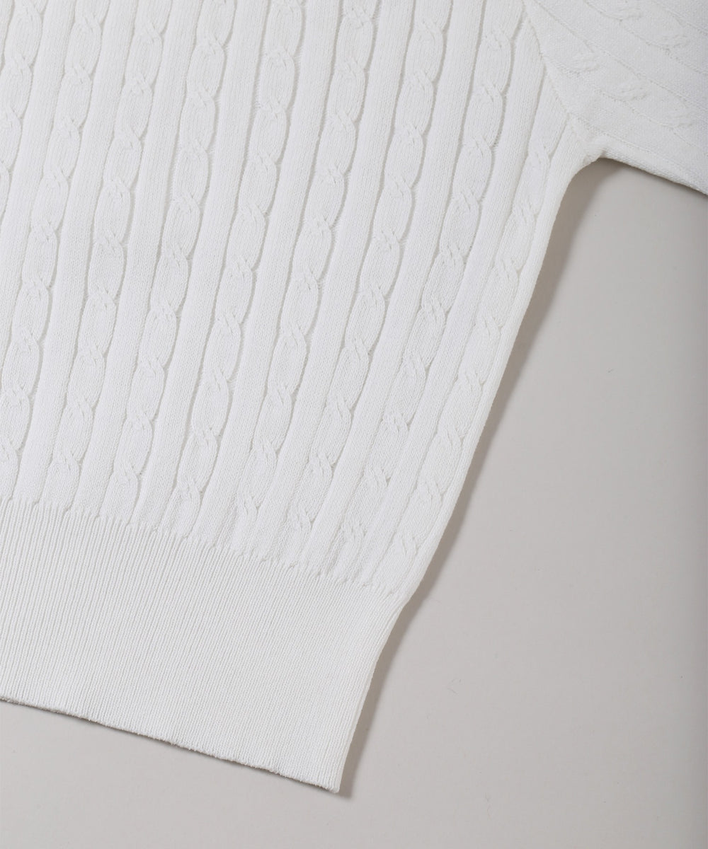 ハートワンポイント半袖ニット