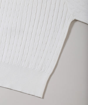 ハートワンポイント半袖ニット