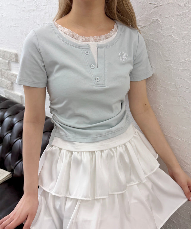 レースネックレイヤードTシャツ – WEGO ONLINE STORE