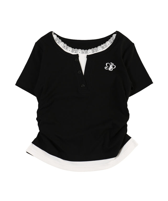 CORTIS Layered コルティス レイヤード Tシャツ Mサイズ レースネックレイヤードTシャツ – WEGO ONLINE STORE